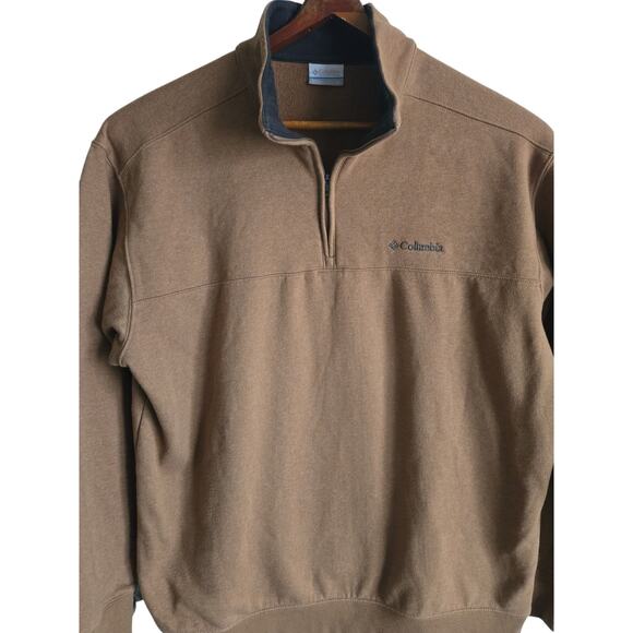 Columbia Men's XL 1/4 Zip Brown/tan Pullover - Picture 4 of 7